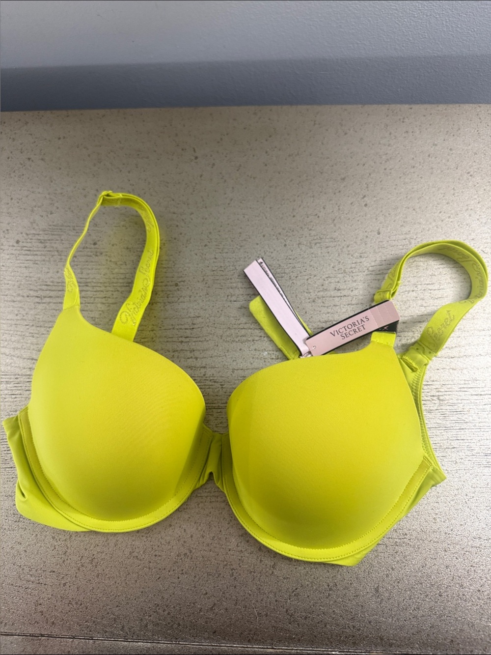 Victoria's Secret Neon Lime T-Shirt Push Up Bra
